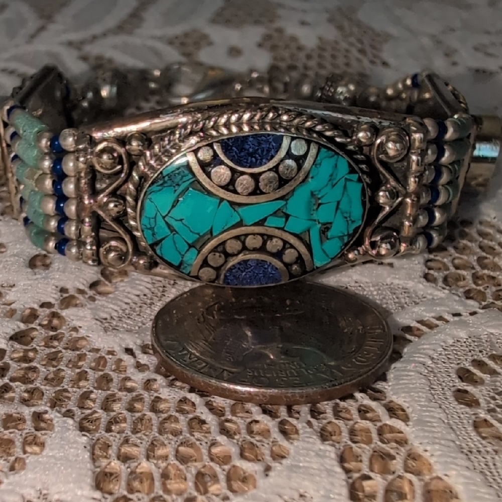 NWOT TIBETAN SILVER ARTISAN HANDCRAFTED BEADED bracelet - Picture 7 of 8